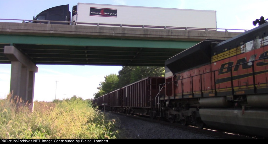 Truck meets train